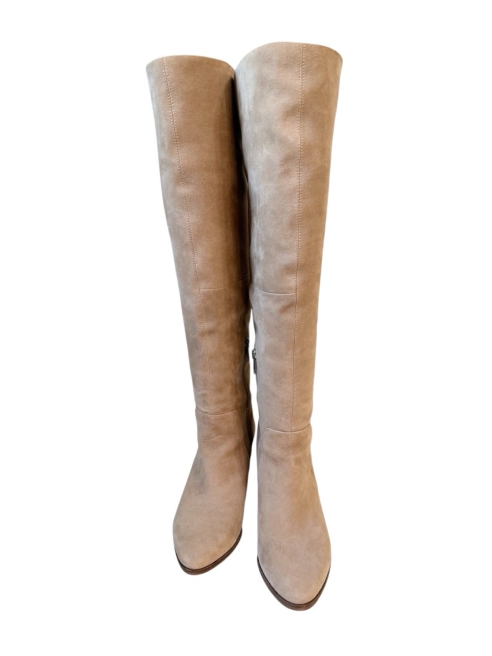 Vince Camuto Nestel Knee High Suede Heeled Boots Tortilla Size 7